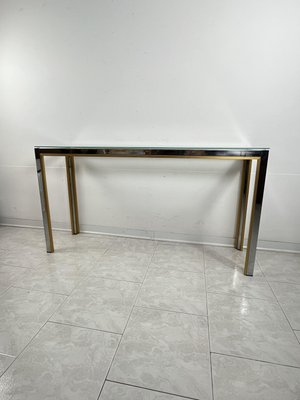 Console Table in Chromed Metal and Brass, 1960s-YST-2021684