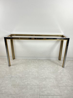 Console Table in Chromed Metal and Brass, 1960s-YST-2021684