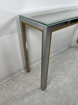 Console Table in Chromed Metal and Brass, 1960s-YST-2021684