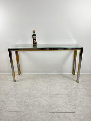 Console Table in Chromed Metal and Brass, 1960s-YST-2021684