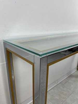 Console Table in Chromed Metal and Brass, 1960s-YST-2021684