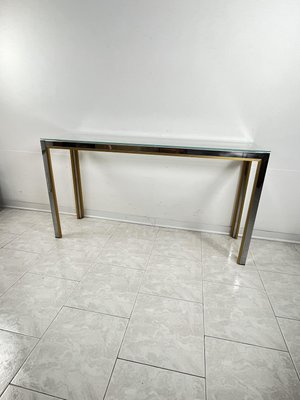 Console Table in Chromed Metal and Brass, 1960s-YST-2021684