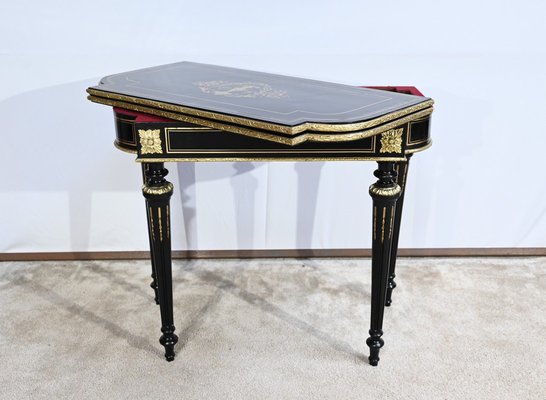 Console Table of Blackened Wooden Games, 19th Century-RVK-1700967