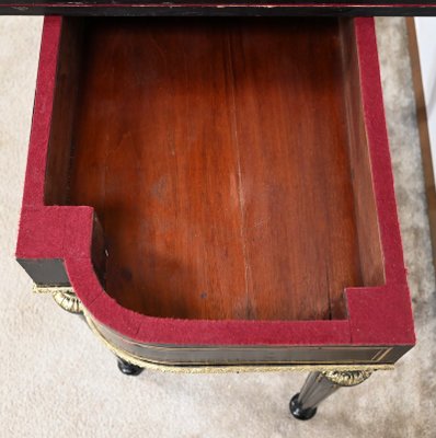 Console Table of Blackened Wooden Games, 19th Century-RVK-1700967