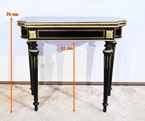 Console Table of Blackened Wooden Games, 19th Century-RVK-1700967