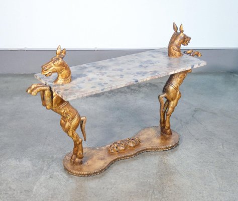 Console Table with Base with Horse Sculptures, 1890s-OJE-1764166