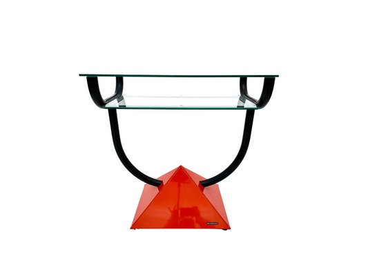 Console Table with Glass by Belloggeti, Italy, 1980s-YHW-1664653