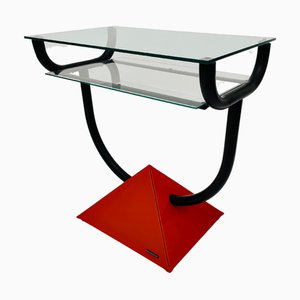 Console Table with Glass by Belloggeti, Italy, 1980s-YHW-1664653