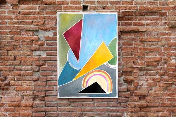 Constructivist Triangles in Pastel Primary Tones, Abstract Geometric Shapes, 2021-RWC-988839