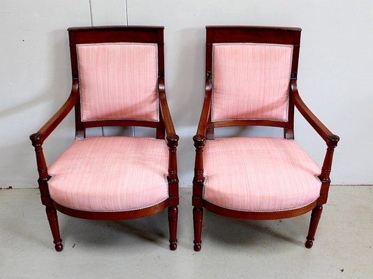 Consulate Period Mahogany Armchairs, Early 19th Century, Set of 2-RVK-930740