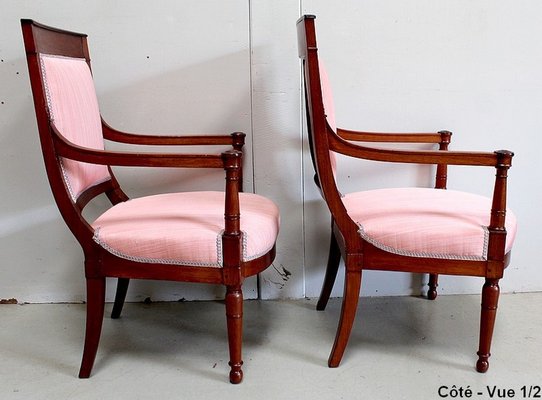 Consulate Period Mahogany Armchairs, Early 19th Century, Set of 2-RVK-930740