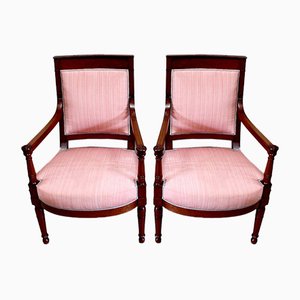 Consulate Period Mahogany Armchairs, Early 19th Century, Set of 2-RVK-930740