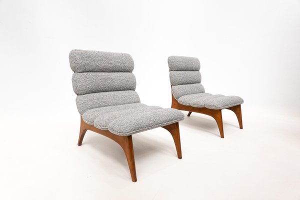 Contemporary Wood and Fabric Easy Chairs, Italy-FGA-1346611