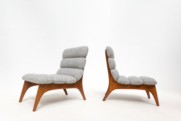 Contemporary Wood and Fabric Easy Chairs, Italy-FGA-1346611