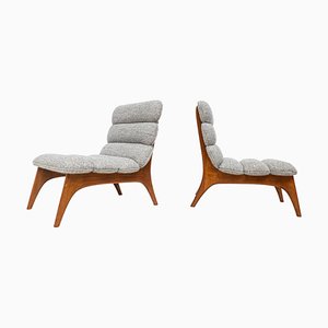 Contemporary Wood and Fabric Easy Chairs, Italy-FGA-1346611