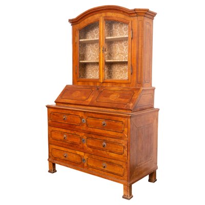 Copf Style Inlaid Cherrywood Secretaire Cabinet, 1800s-ABO-1440481