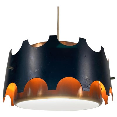 Copper and Black Pendant Lamp, 1960s-PUK-786774