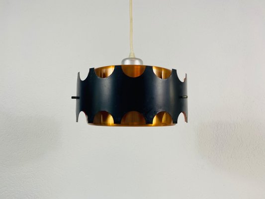 Copper and Black Pendant Lamp, 1960s-PUK-786774