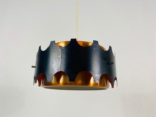 Copper and Black Pendant Lamp, 1960s-PUK-786774