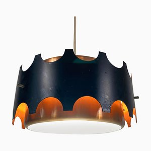 Copper and Black Pendant Lamp, 1960s-PUK-786774