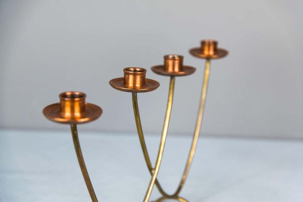 Copper and Brass Candle Holder for 4 Candles, 1950s-SPD-1140175