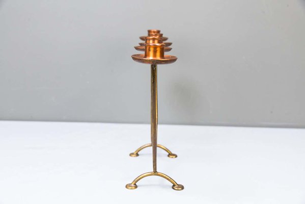 Copper and Brass Candle Holder for 4 Candles, 1950s-SPD-1140175