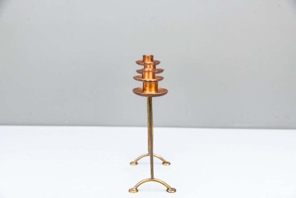 Copper and Brass Candle Holder for 4 Candles, 1950s-SPD-1140175