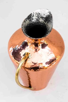 Copper and Brass Hammered Jug, 1950s-SPD-1366633