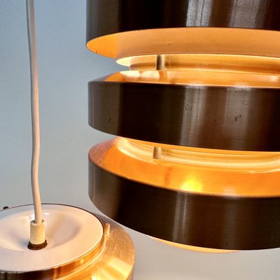 Copper and Metal Hanging Lamps from VEB Metalldrücker Halle, Germany, 1960s, Set of 2-JP-1818009