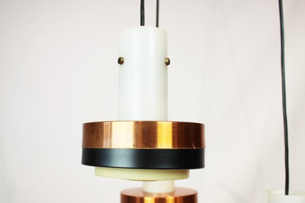 Copper and Rosewood Pendant Lamp, 1960s-UY-570003