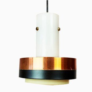 Copper and Rosewood Pendant Lamp, 1960s-UY-570003