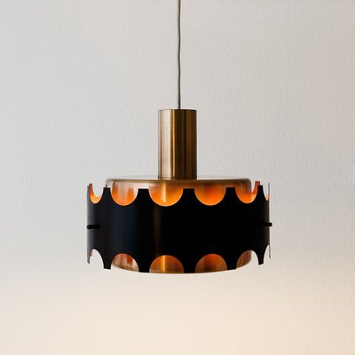 Copper Ceiling Lamp from VEB Metalldrücker Halle, 1960s-YGX-771583