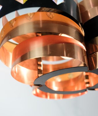 Copper Ceiling Lamp from Werner Schou, 1970s-UY-1454054