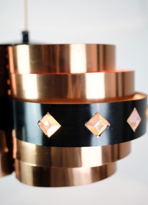 Copper Ceiling Lamp from Werner Schou, 1970s-UY-1454054