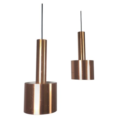 Copper Club Hanging Light by Jo Hammerborg for Fog & Mørup, Denmark, 1963, Set of 2-QZ-1153034