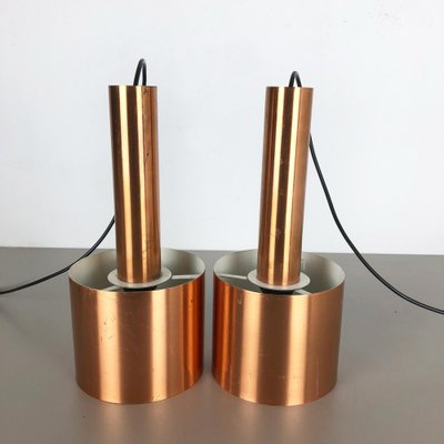 Copper Club Hanging Light by Jo Hammerborg for Fog & Mørup, Denmark, 1963, Set of 2-QZ-1153034