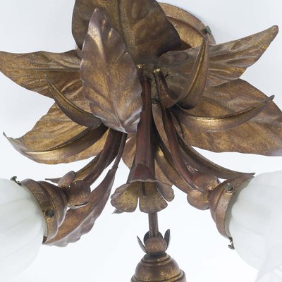 Copper & Murano Glass Ceiling Lamp from Liberty, 1930s-NJV-857242