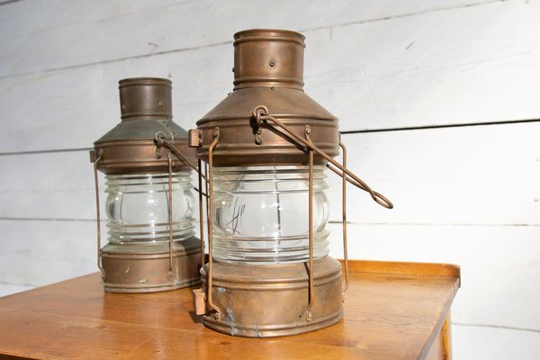 Copper Naval Lanterns, 1900s, Set of 2-EBW-2017112