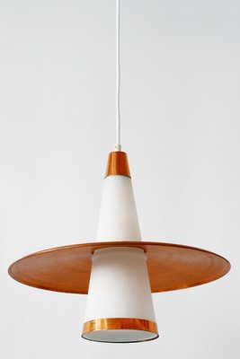 Copper & Opaline Glass Sputnik Ceiling Lamp, 1950s-WPT-568030