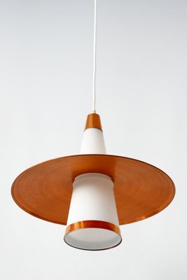 Copper & Opaline Glass Sputnik Ceiling Lamp, 1950s-WPT-568030