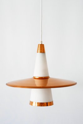 Copper & Opaline Glass Sputnik Ceiling Lamp, 1950s-WPT-568030