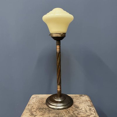 Copper Table Lamp with Glass Shade-NPL-1798486