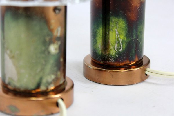 Copper Table Lamps from Kamenicky Senov, 1970s, Set of 2-WVS-2022672