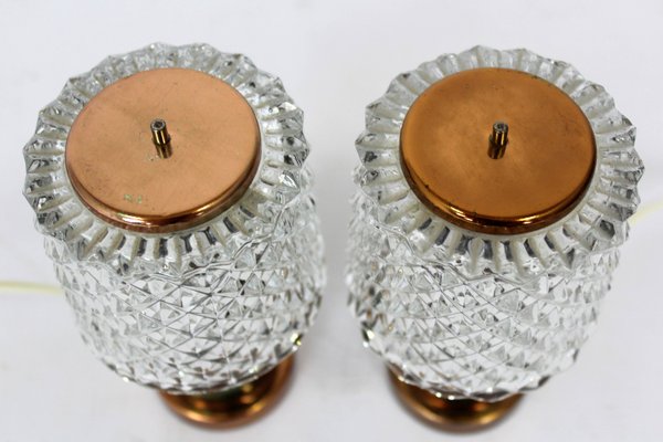 Copper Table Lamps from Kamenicky Senov, 1970s, Set of 2-WVS-2022672