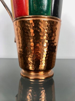 Copper & Wood Thermos Decanter Pitcher by Aldo Tura for Macabo, Italy, 1950s-LYQ-1171758