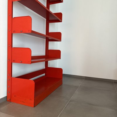 Coral Red Congress Bookcase by Lips Vago, 1968-MOH-1813797