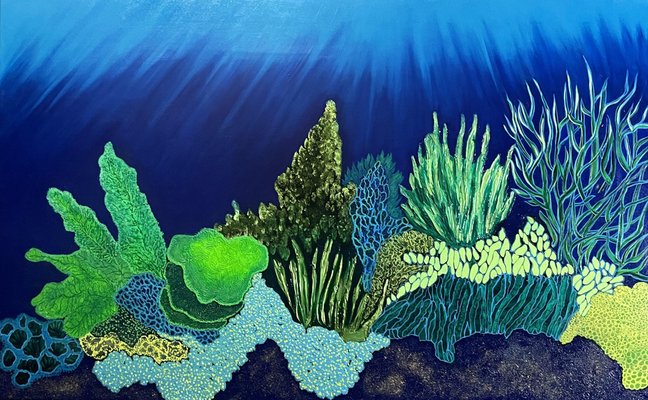 Corine Lescop, Emerald Undersea, 2024, Oil on Canvas-CHG-2037700