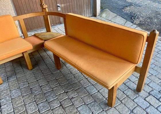 Corner Bench and Incorporated Floor Lamp attributed to Guillerme Et Chambron-DY-1812089