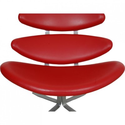 Corona Chair in Red Leather by Erik Jørgensen-MTD-2028745