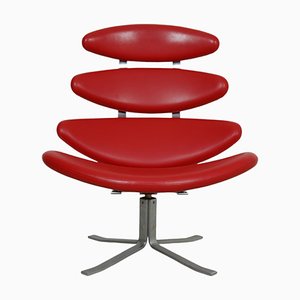 Corona Chair in Red Leather by Erik Jørgensen-MTD-2028745